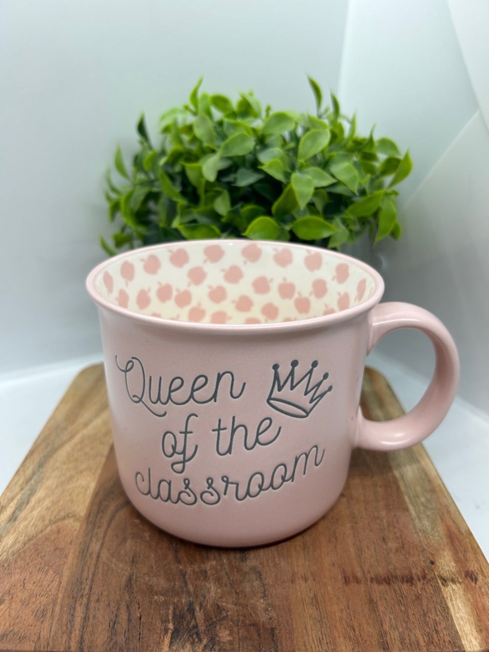 Sheffield Home Queen Of The Classroom Mug Teachers Pink Jumbo Mug Apples Inside